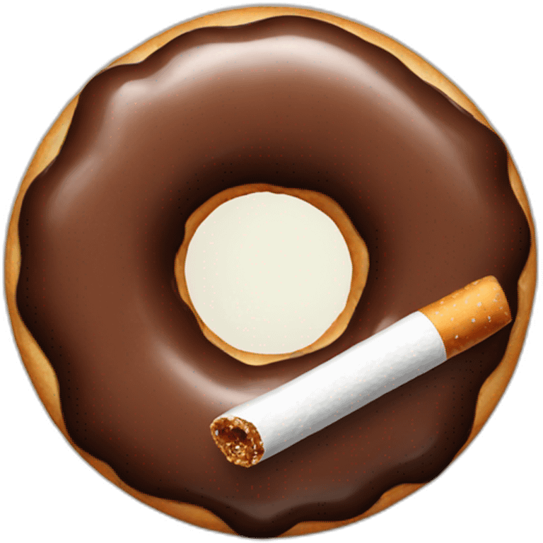 chocolate donut with a cigarette emoji