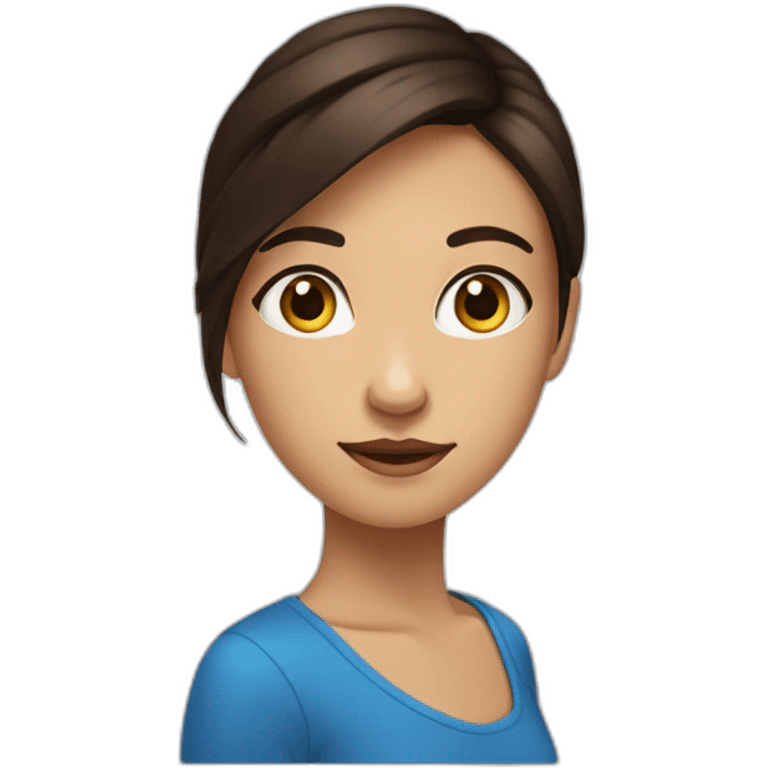 fille brune au yeux bleu emoji