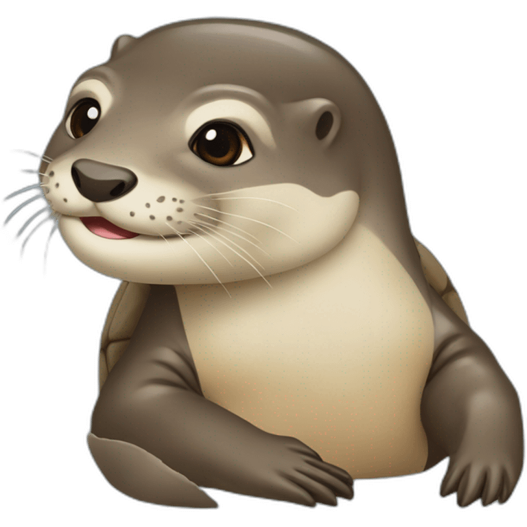 Loutre sur une tortue emoji