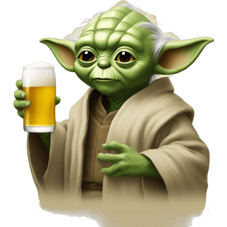 Yoda buvant une bière  emoji