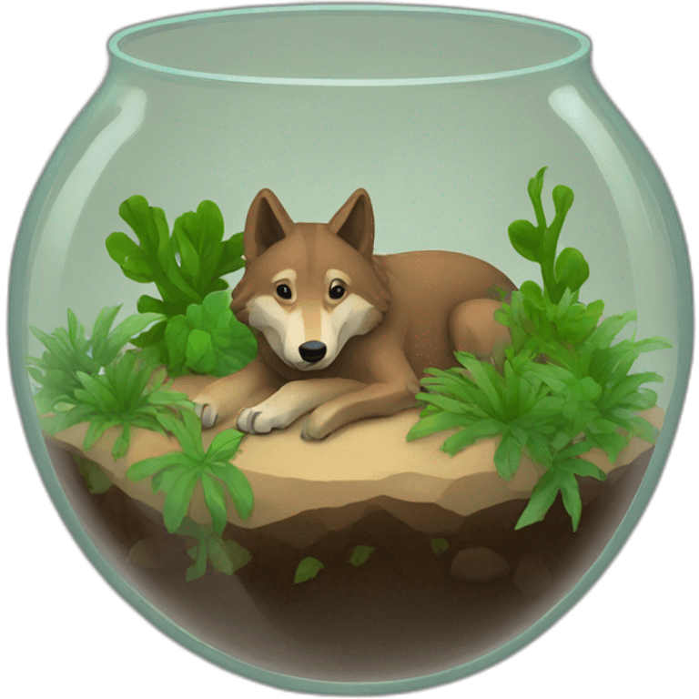 Brown wolf terrarium  emoji