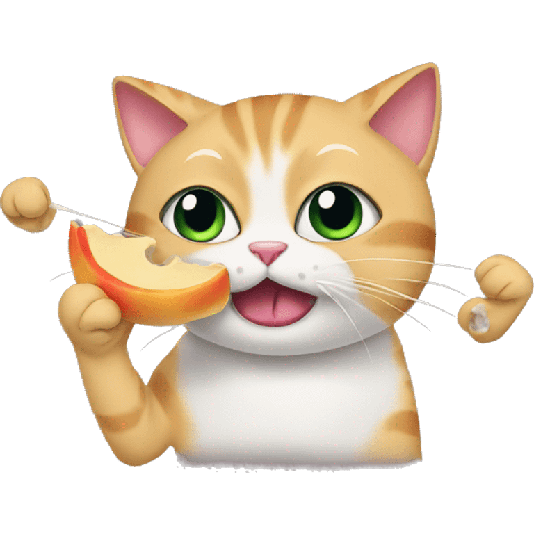 Cat eating silly  emoji