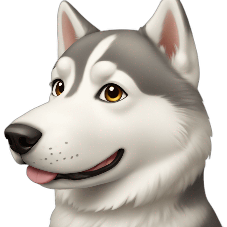 dog cream-and-white husky emoji