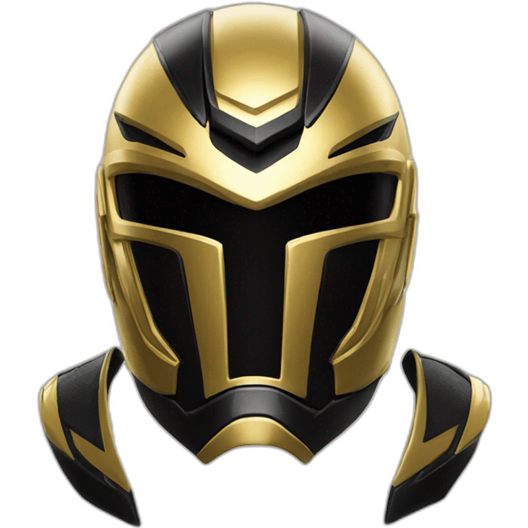 power ranger gold black helmet cool emoji