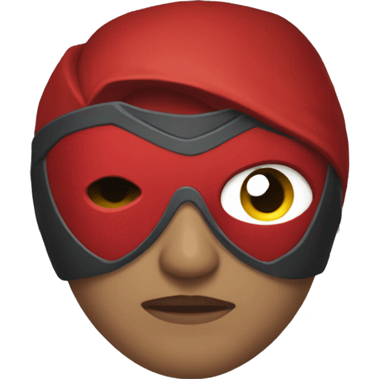 Red hood red eye mask  emoji