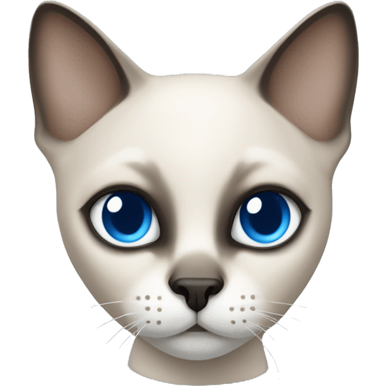 short haired siamese cat with white mask and blue eyes emoji