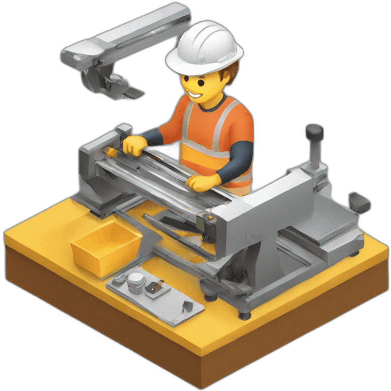 isometric freelance fabricator working emoji