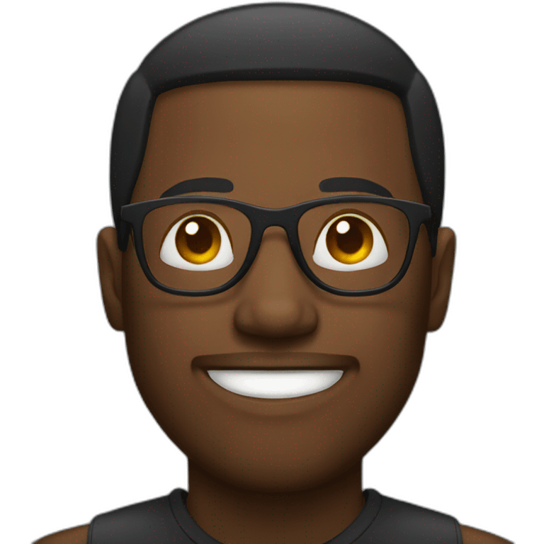 Black man wearing glasses  emoji