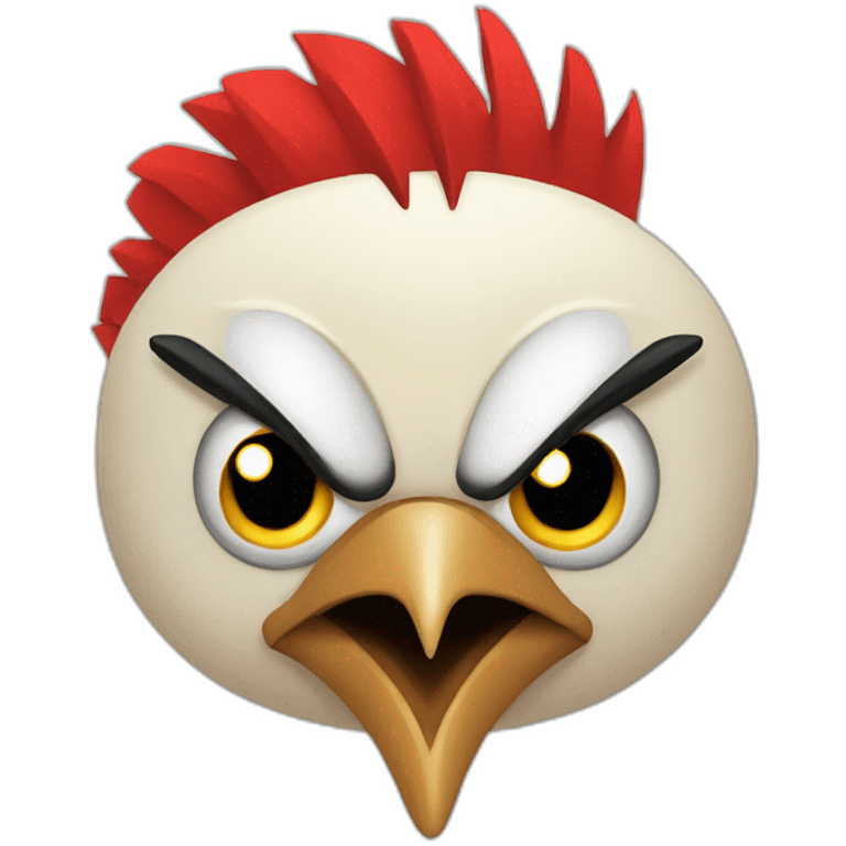 Red angry woodpecker head emoji