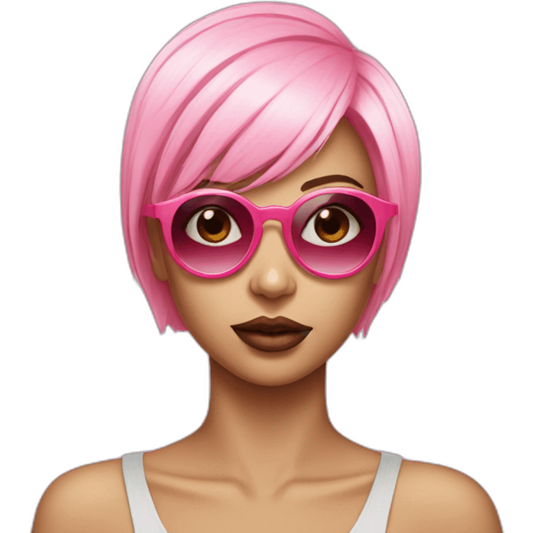 girl sunglasses shorthair bubble gum emoji