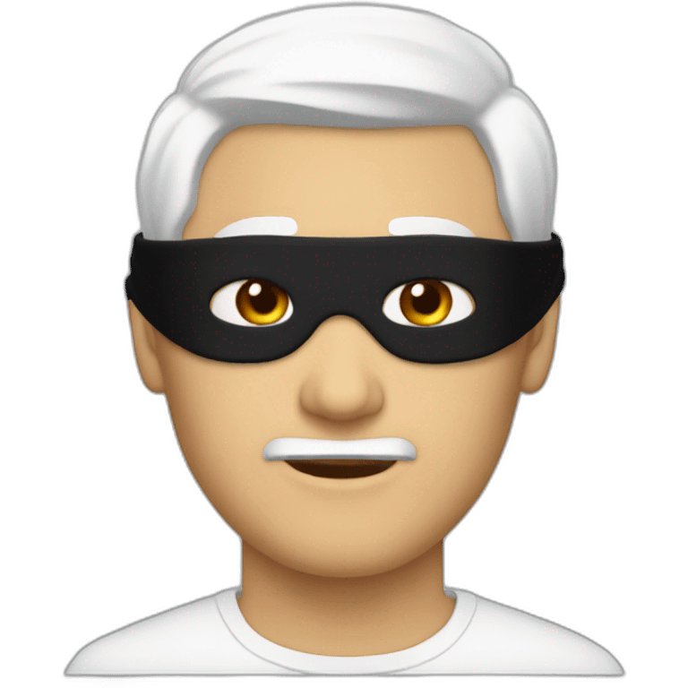 white guy with white hair and a black blindfold emoji