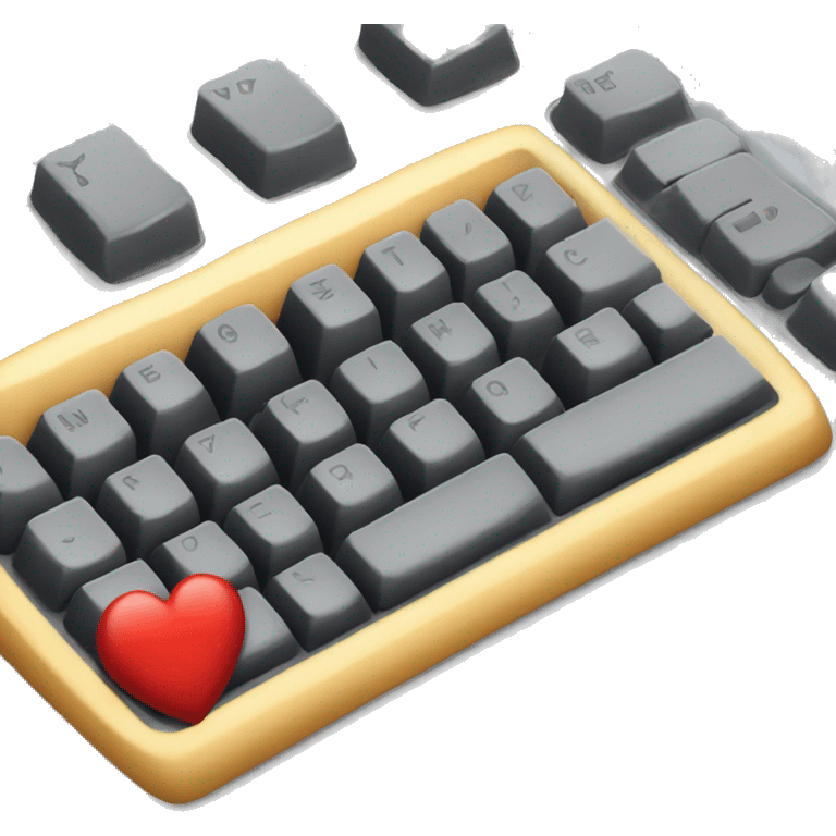 Clavier ordinateur avec un coeur emoji