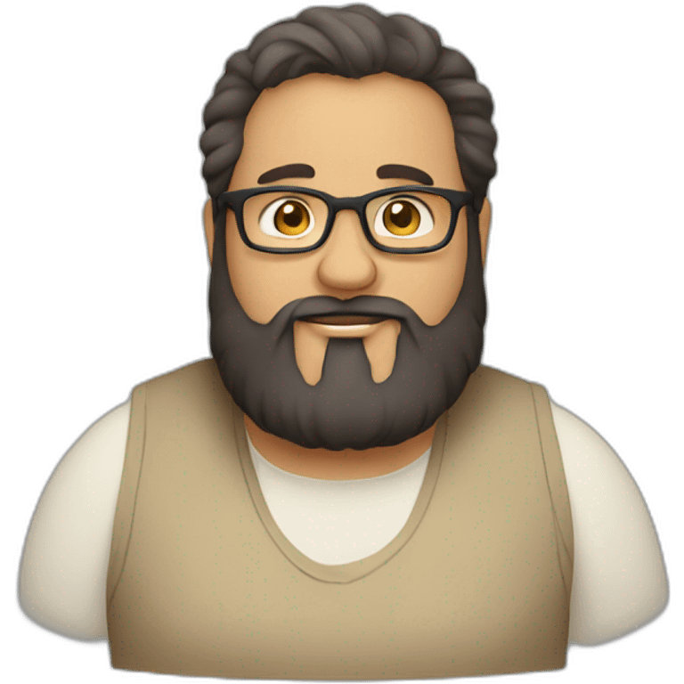 Fat bearded guy with glasses of Arabia emoji