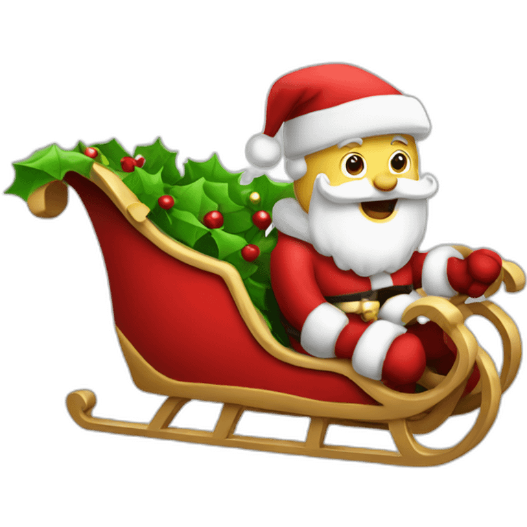 santa in sleigh emoji