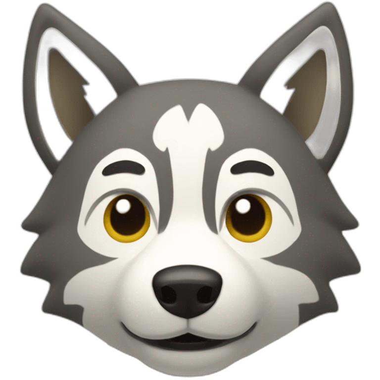 Animal crossing wolf face  emoji