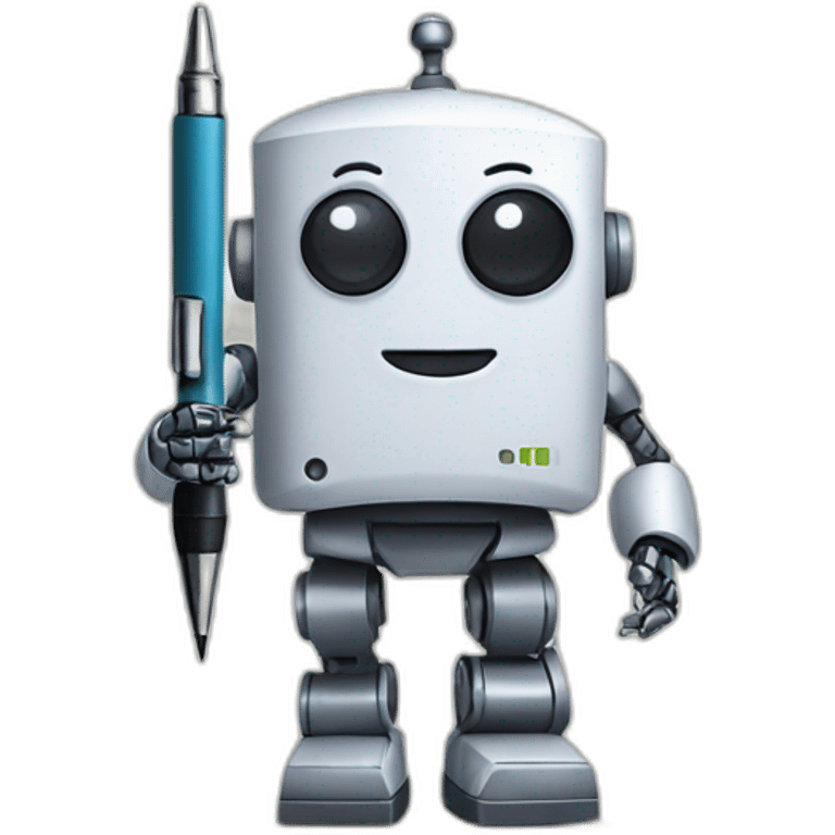 robot with pen and paper emoji