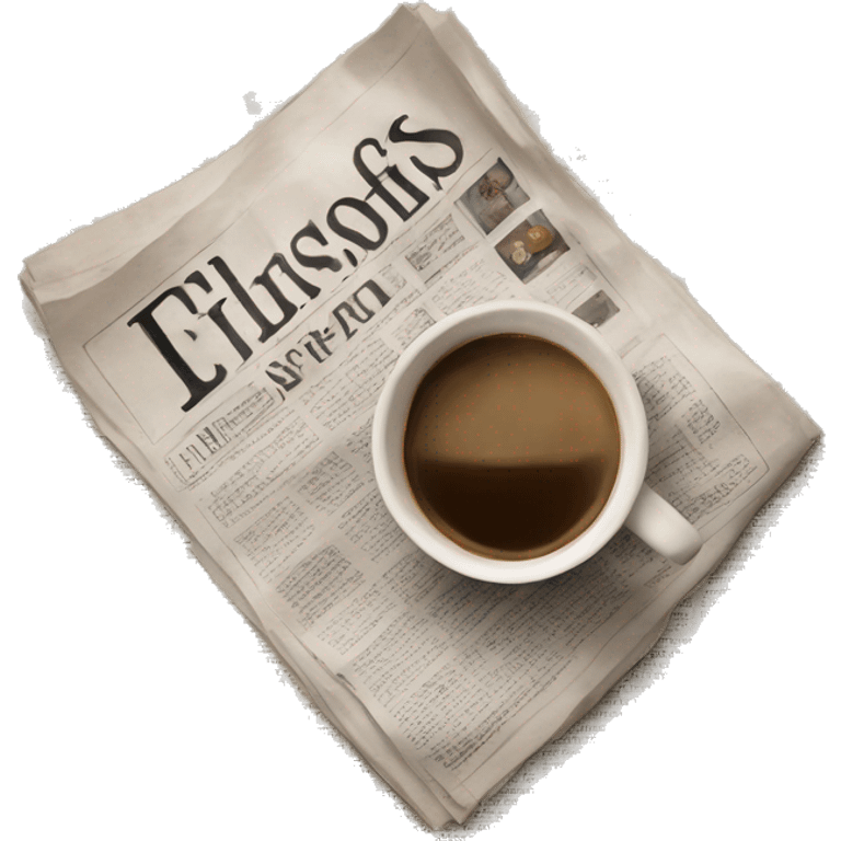 Newspaper and  coffee emoji