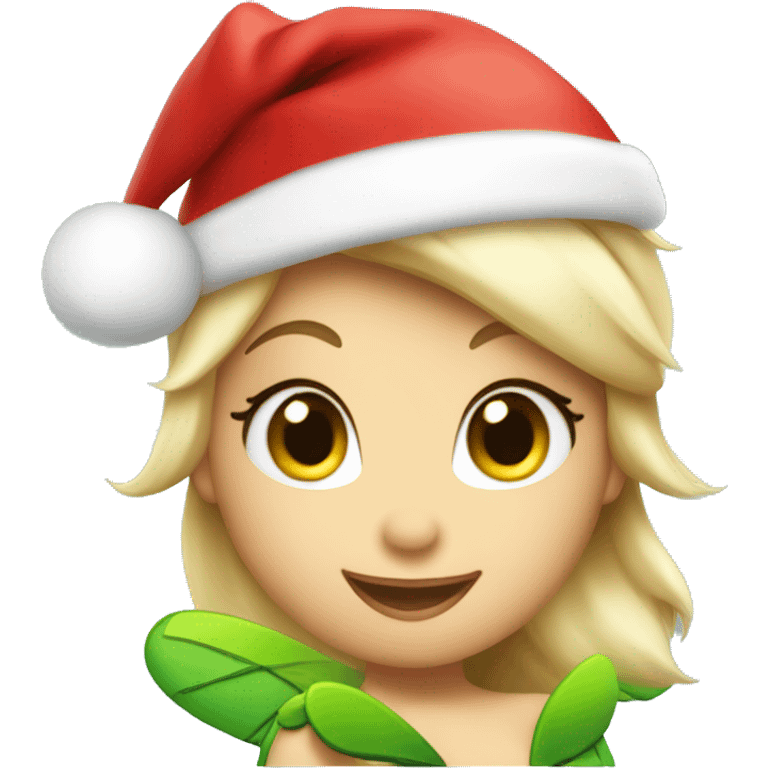 Tinker Bell wearing santa hat emoji