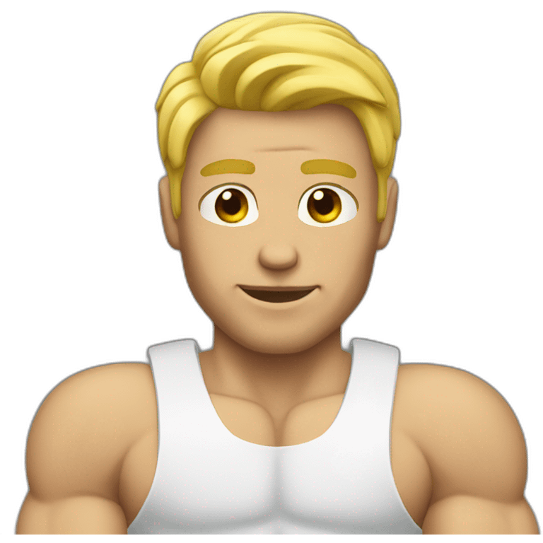 blonde man with muscles emoji