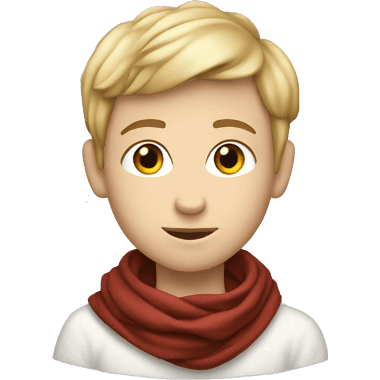 white teen kid with pashmina on emoji