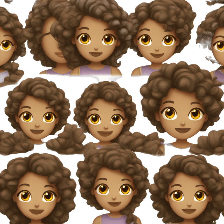 a light brown girl with dark brown curly hair emoji