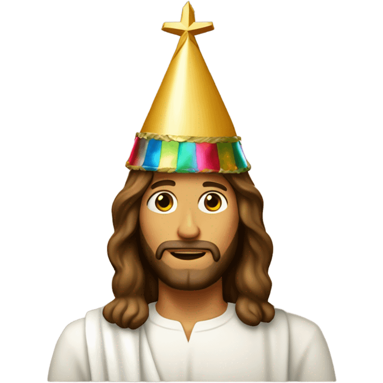 Jesus Christ wearing party hat emoji