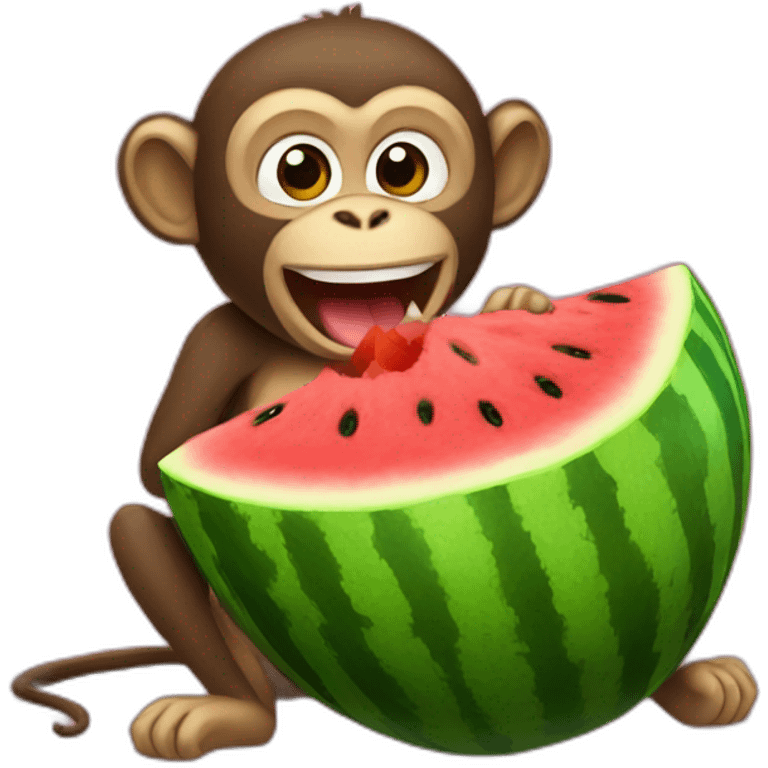 Monkey eating watermelon emoji