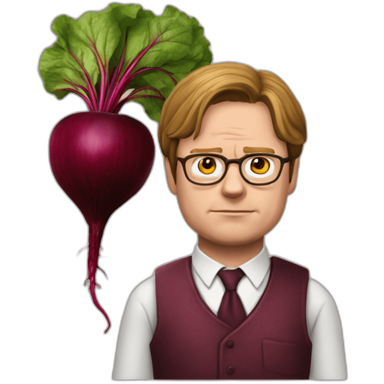 dwight schrute as a beetroot emoji