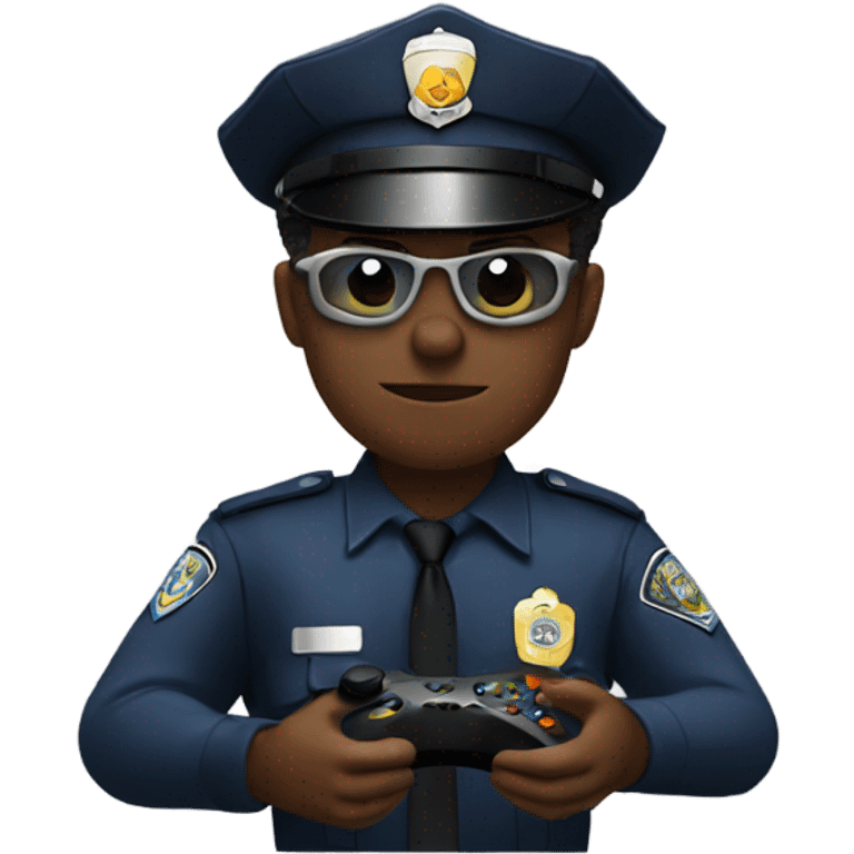 A cop playing Xbox emoji