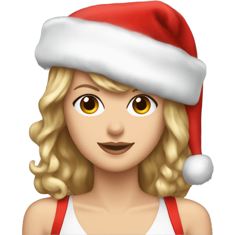 Taylor Swift with a Santa Claus hat emoji