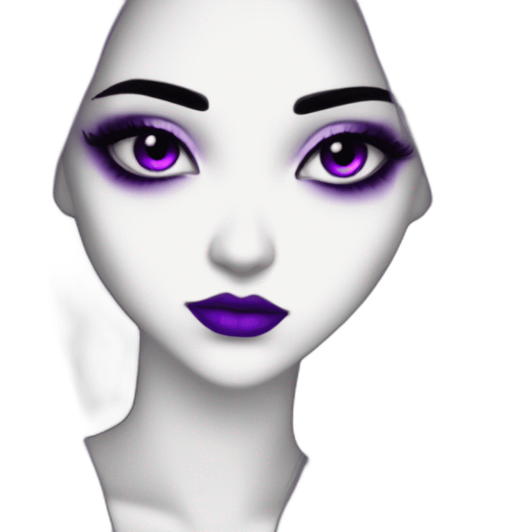 Elissabat -long-hair-dark-plumpurple-and-black-vampire-goth-makeup-pinkeyes-romanticgothcloses- emoji