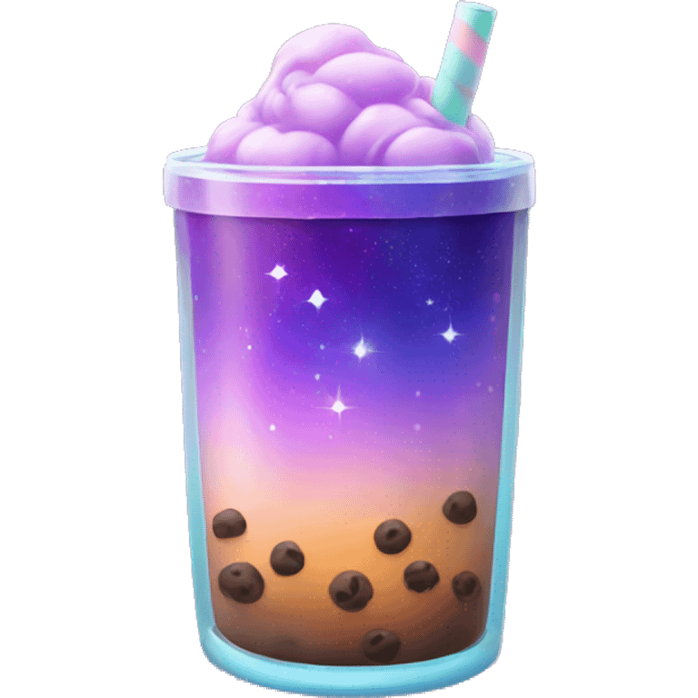 galaxy looking boba tea emoji