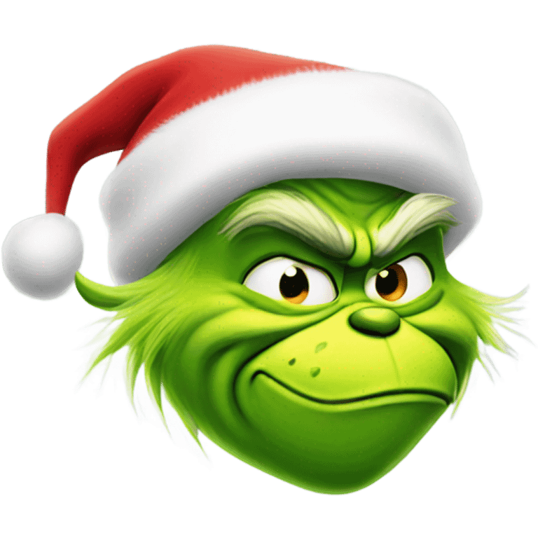 Grinch with a Santa hat emoji