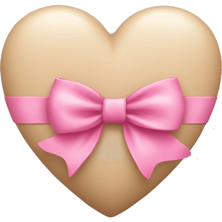 Beige heart with pink bow emoji