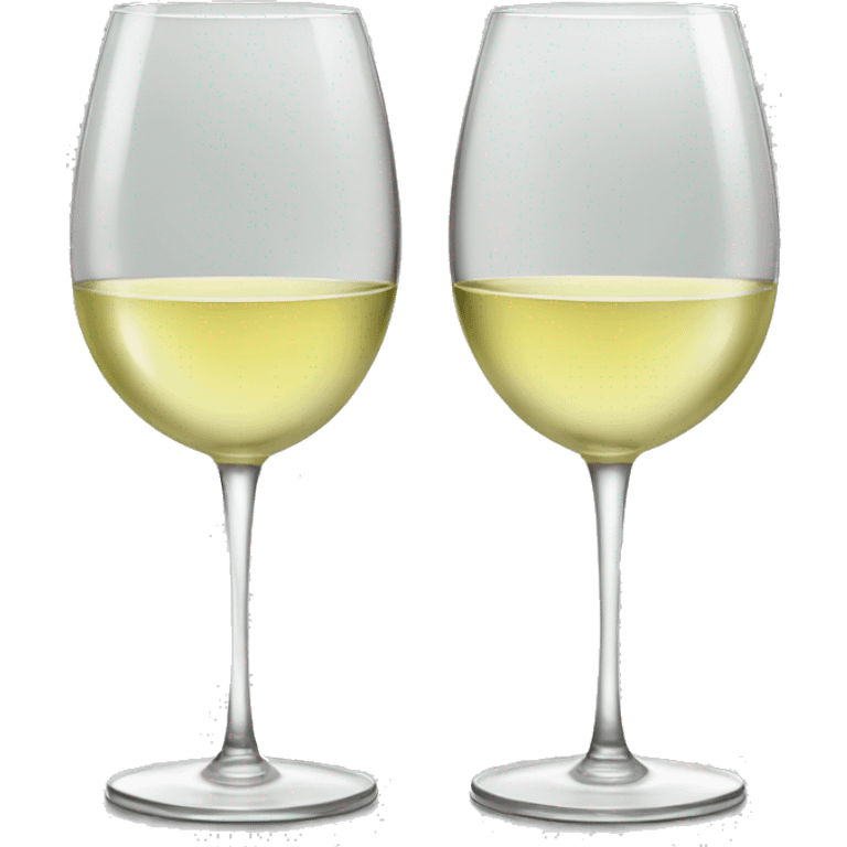 White wine glasses doing cheers emoji