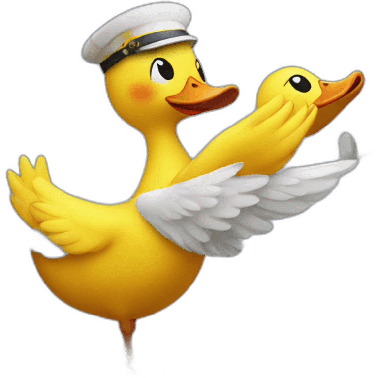 Dancing duck I'm boat and boat in plane and plane in the garden emoji