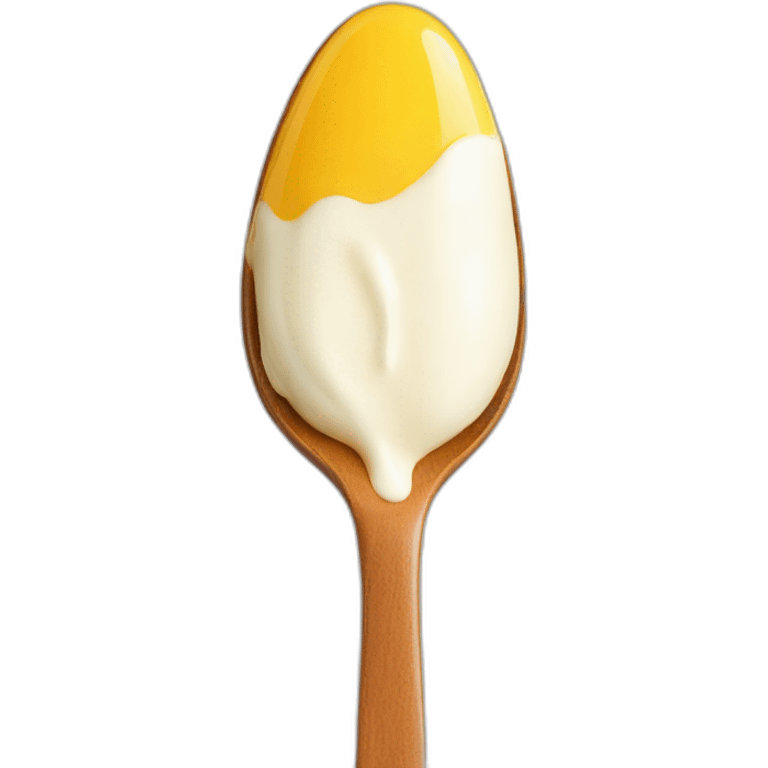 a spoon with mayonnaise emoji