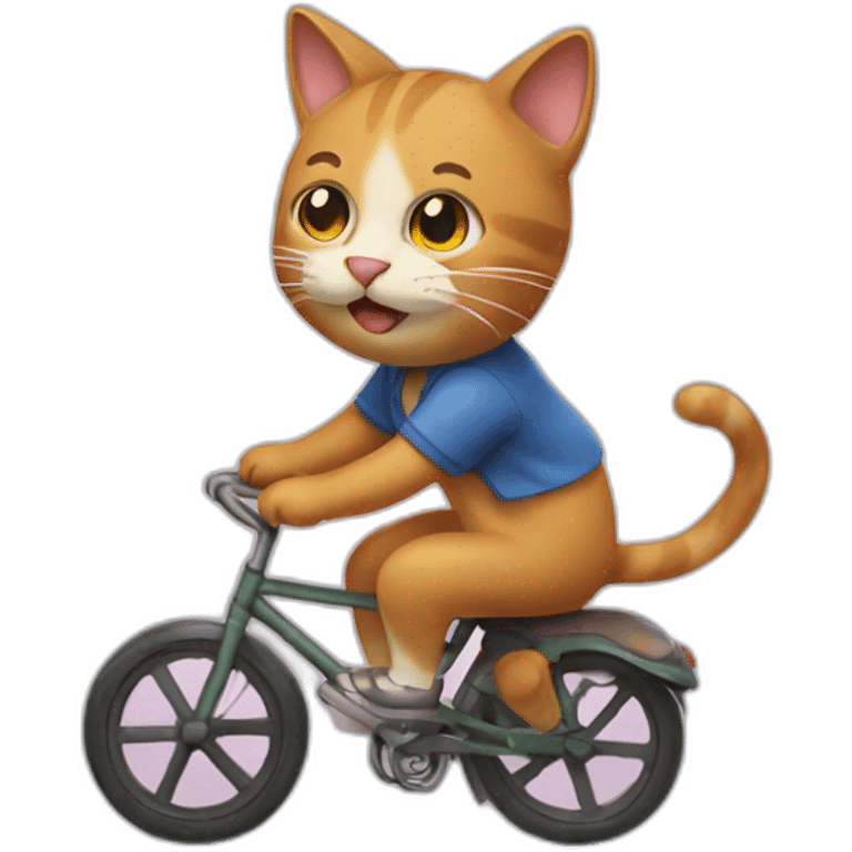 cat riding a bycicle emoji