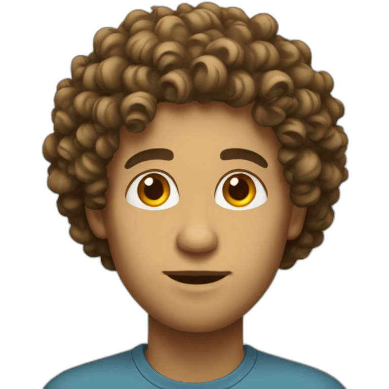 Tall face with curly hair  emoji