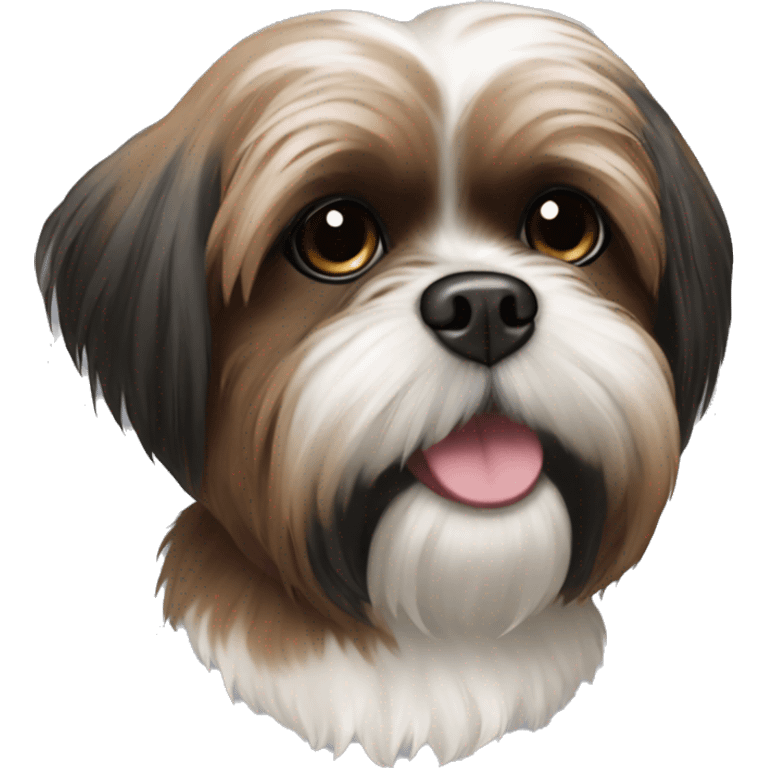 Brown and black shih tzu emoji