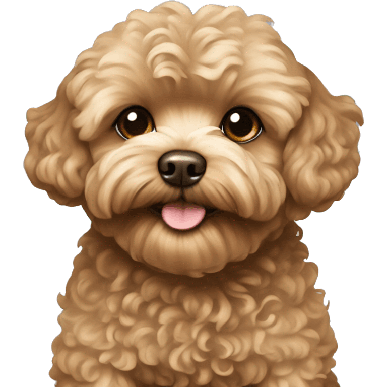 brown maltipoo with curls on the coat emoji