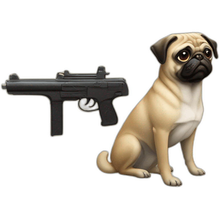 dog-pug-with-gun-and-girl-with-gun-together emoji