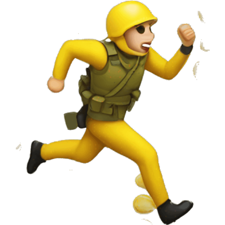 emoji yellow solider running emoji