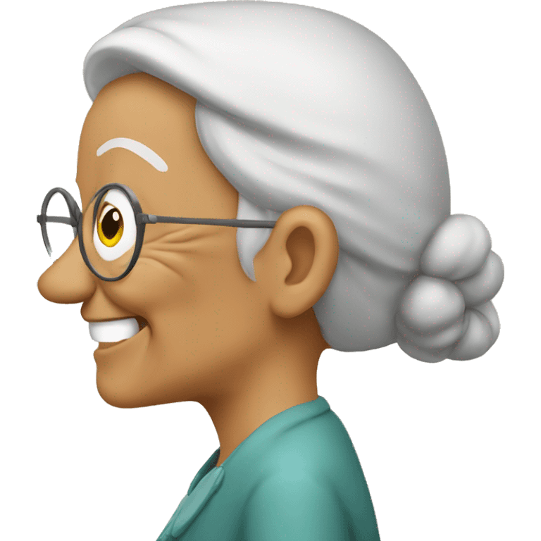 old lady side view emoji