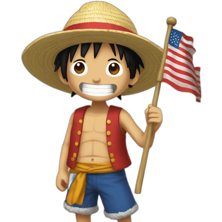 luffy holding a 'GG" flag emoji