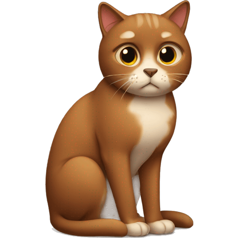 Sad brown cat emoji