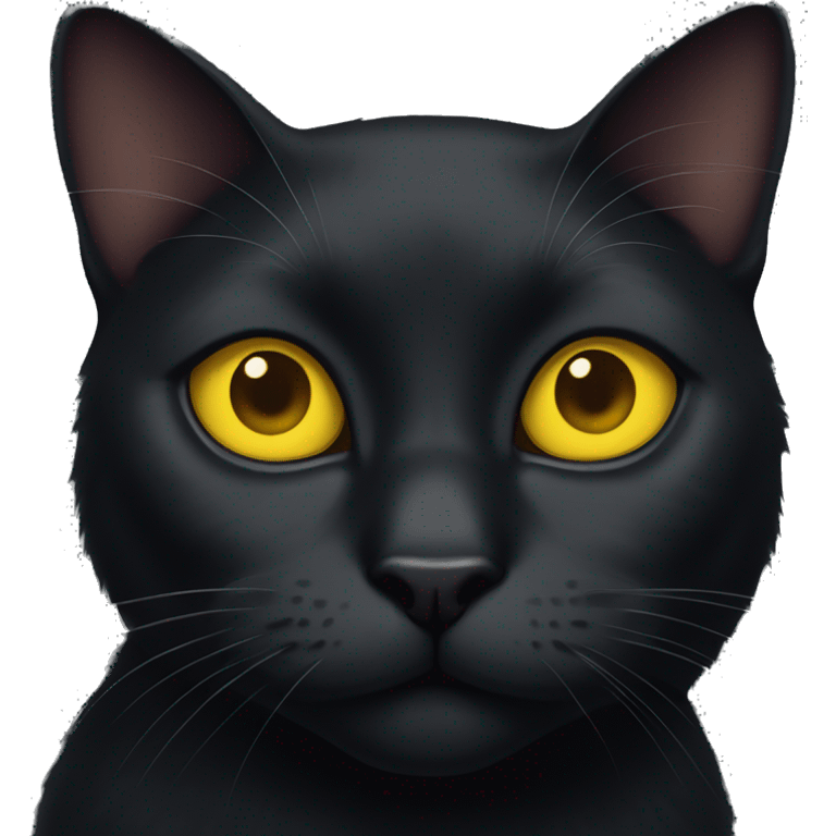 Black cat with yellow eyes emoji