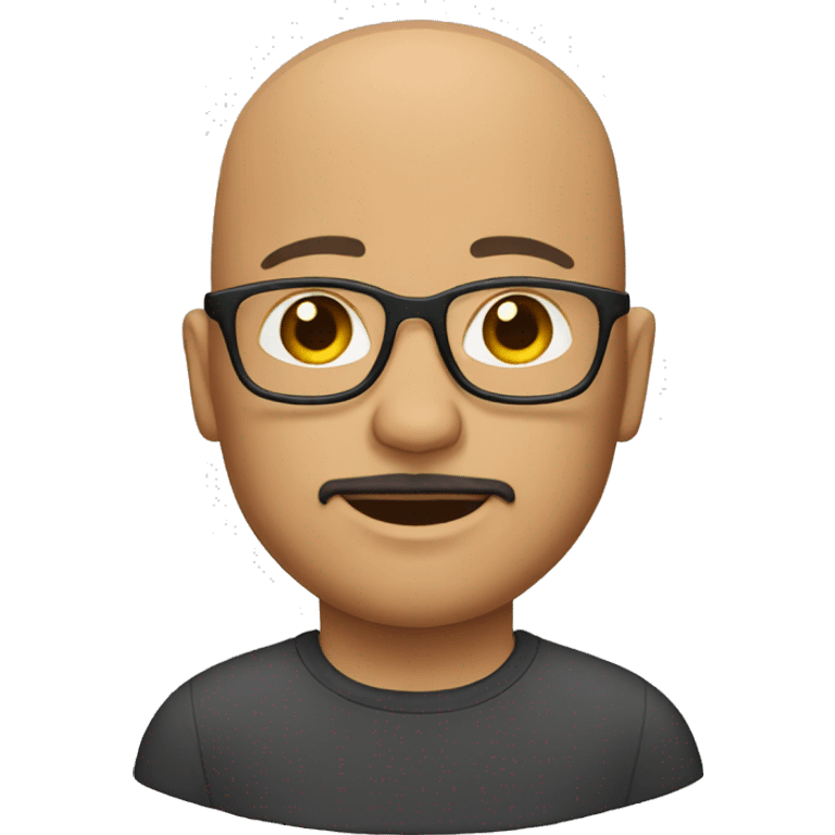 bald man with a goatee and glasses emoji