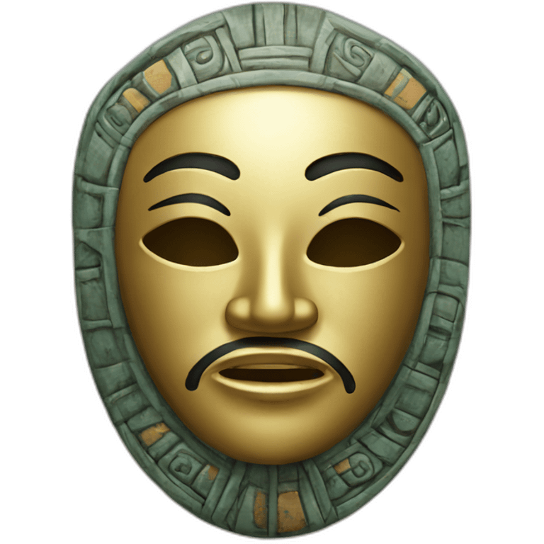 chinese ceramic with african style mask emoji