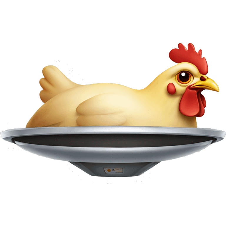 chicken in a flying saucer emoji